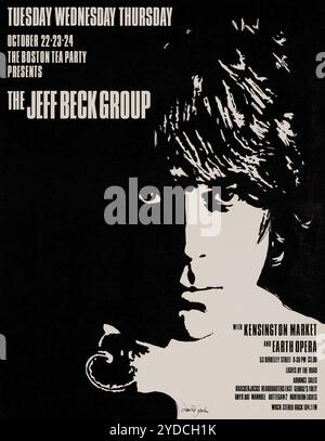 The Jeff Beck Group, Rod Stewart, Ronnie Wood, Boston Tea Party concert Poster, 1968. Banque D'Images