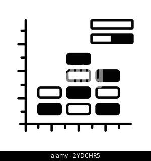 Mettez la main sur cette icône créative de graphique d'histogramme, d'analyse de données Illustration de Vecteur