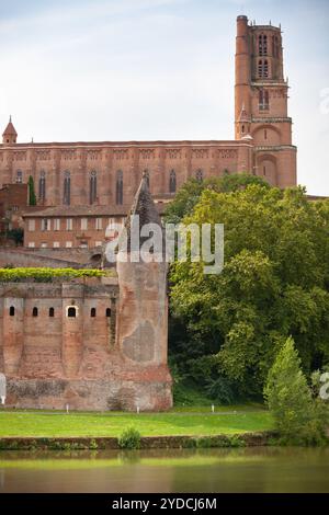 L'église Sainte Cécile dans la ville d'Albi, France. Shot verticale Banque D'Images