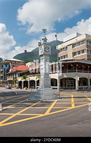 La tour de l'horloge de Victoria, également connu sous le nom de Little Big Ben, Seychelles Banque D'Images