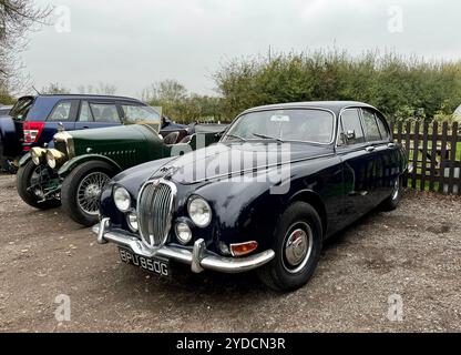 Bleu 1968 Jaguar Mark 2, 3,8. Banque D'Images