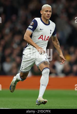 Londres, Royaume-Uni. 24 octobre 2024. Richarlison de Tottenham Hotspur lors du match de l'UEFA Europa League au Tottenham Hotspur Stadium, Londres. Le crédit photo devrait se lire : Paul Terry/Sportimage crédit : Sportimage Ltd/Alamy Live News Banque D'Images