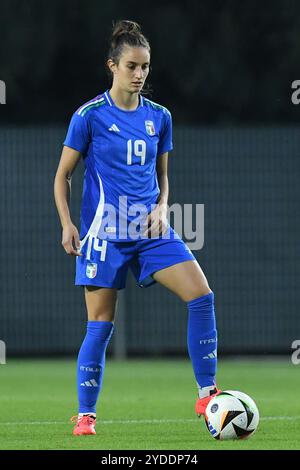 Rome, Italie. 25 octobre 2024. Martina Lenzini d'Italie vue en action lors des amitiés internationales féminines entre l'Italie et Malte au Stadio Tre Fontane. Score final ; Italie 5:0 Malte. Crédit : SOPA images Limited/Alamy Live News Banque D'Images