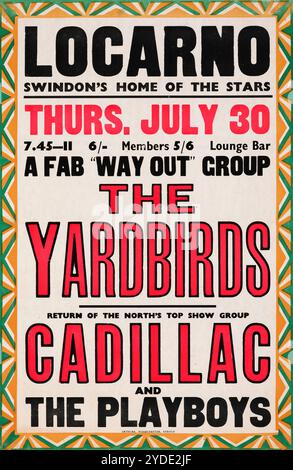 Locarno - The Yardbirds (Eric Clapton) 1964 Swindon, Angleterre affiche de concert Banque D'Images