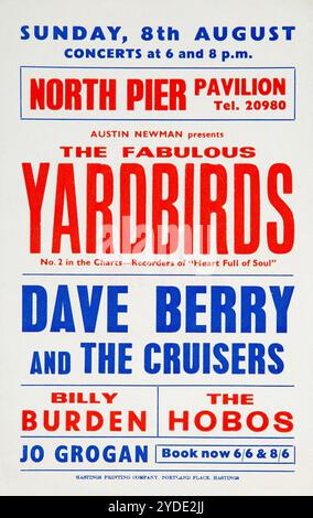 The Fabulous The Yardbirds, Dave Berry and the Cruisers, Billy Burden, The Hobos, 1965 'Heart Full of Soul' UK concert Handbill - flyer Banque D'Images