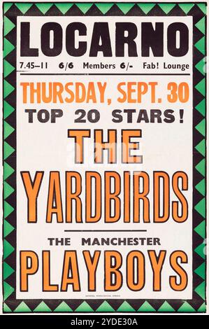 The Yardbirds, The Manchester Playboys - Locarno Ballroom UK concert Poster, 1965 Banque D'Images