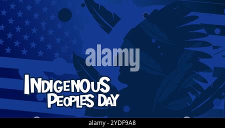 Journée des peuples autochtones - bannière, carte Illustration de Vecteur