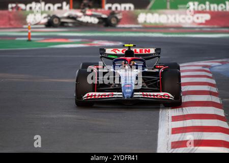 Mexico, Vereinigte Staaten. 25 octobre 2024. Yuki Tsunoda (Visa Cash App RB Formula One Team Racing Bulls, Japon, #22) im VCARB 01 vor Mexico GP Branding, MEX, formel 1 Weltmeisterschaft, Grand Prix von Mexiko City, Autodromo Hermanos Rodriguez, Freies Training, 25.10.2024 Foto : Eibner-Pressefoto/Michael Memmler crédit : dpa/Alamy Live News Banque D'Images