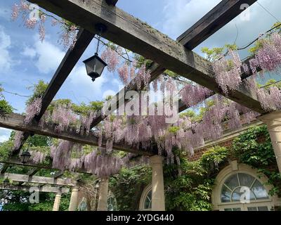 Hever, Royaume-Uni. 17 mai 2024. Château de Hever et les beaux jardins dans le Kent. 'Couvrant plus de 600 ans, l'histoire du château de Hever est riche et variée. Le château défensif médiéval d'origine, avec sa guérite et sa cour fortifiée, a été construit en 1383. Aux XVe et XVIe siècles, c'était la maison de l'une des familles les plus puissantes du pays, les Boleyn, qui modernisèrent l'habitation existante dans les murs. Crédit : Maureen McLean/Alamy Banque D'Images