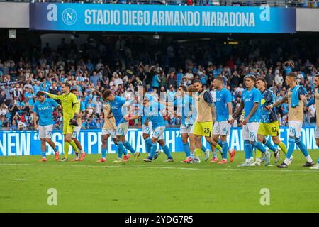 Naples, Campanie, ITALIE. 26 octobre 2024. Pendant le match de football du 26/10/2024, valable pour le championnat italien Serie A - 2024/25 à Naples au Diego Armando Maradona Stadium entre SSC Napoli vs FC Lecce. Sur la photo : Napes de football (crédit image : © Fabio Sasso/ZUMA Press Wire) USAGE ÉDITORIAL SEULEMENT! Non destiné à UN USAGE commercial ! Banque D'Images