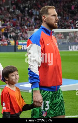 13 Jan Oblak de l'Atletico Madrid lors de la Ligue des Champions de l'UEFA, phase de Ligue, match de football de la journée 3 entre l'Atletico de Madrid et le LOSC Lille le 23 octobre 2024 au stade Cívitas Metropolitano de Madrid, Espagne - photo Laurent Lairys / DPPI Banque D'Images