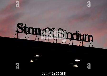 Une vue générale de la marque StoneX lors du match Gallagher Premiership au StoneX Stadium de Londres. Date de la photo : samedi 26 octobre 2024. Banque D'Images