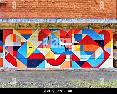 Rouen Normandie 13 août 2019 Quayside des œuvres d'art moderne colorées Banque D'Images