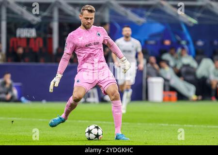 Milan 22 octobre 2024 - AC Milan - Club Brugge UEFA Champions League Football 2024/2025 - Simon Mignolet bruges Banque D'Images