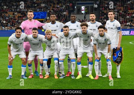 Milan 22 octobre 2024 - AC Milan - Club Brugge UEFA Champions League Football 2024/2025 - Line Up bruges Banque D'Images