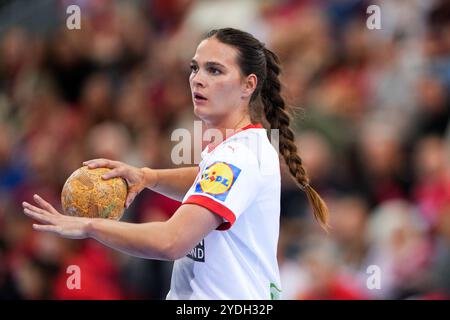 Larvik 20241026. La danoise Helena Elver Hageso lors du match international de handball entre la Norvège et le Danemark dans la Jotron Arena, avant la ce de handball en Autriche, Hongrie et Suisse en décembre. Photo : Beate Oma Dahle / NTB Banque D'Images