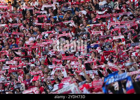 Leipzig, Allemagne. 26 octobre 2024. Fans de Leipzig pendant le 1. Bundesliga match 8 entre RB Leipzig - Freiburg au Red Bull Arena, Leipzig, Allemagne. Crédit : Ulrik Pedersen/Alamy Banque D'Images