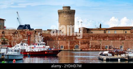 Vue de la Darsena Vecchia à Livourne, Italie Banque D'Images