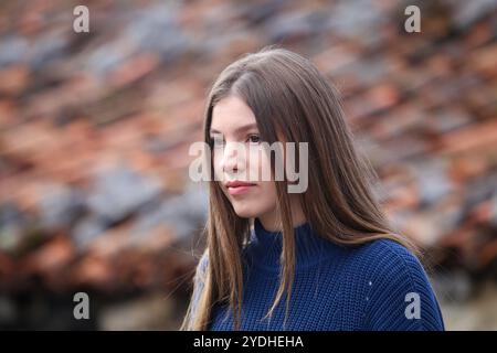 Sotres, Espagne, 26 octobre 2024 : L'Infanta, Sofía de Borbón lors du Prix de la ville exemplaire des Asturies 2024, le 26 octobre 2024, à Sotres, Espagne. Crédit : Alberto Brevers / Alamy Live News. Banque D'Images