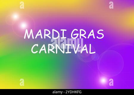 Vibrant mardi gras Carnival texte sur fond coloré Banque D'Images