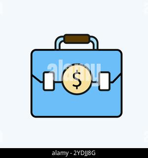 Image d'art vectorielle d'icône de portefeuille financier. Illustration de Vecteur