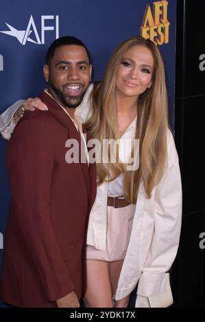 Los Angeles, États-Unis. 26 octobre 2024. LOS ANGELES, CA. 26 octobre 2024 : Jharrel Jerome & Jennifer Lopez à la première de Unstoppable au AFI FEST 2024. Crédit photo : Paul Smith/Alamy Live News Banque D'Images