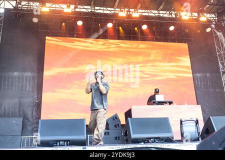 Atlanta, États-Unis. 26 octobre 2024. Larry June se produit lors du One Musicfest organisé à Central Park à Atlanta, en Géorgie, le 26 octobre 2024. (Photo de Jay Wiggins/Sipa USA) crédit : Sipa USA/Alamy Live News Banque D'Images