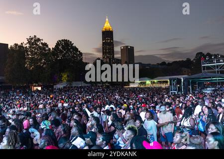 Atlanta, États-Unis. 26 octobre 2024. Se produit lors du One Musicfest qui se tient à Central Park à Atlanta, en Géorgie, le 26 octobre 2024. (Photo de Jay Wiggins/Sipa USA) crédit : Sipa USA/Alamy Live News Banque D'Images