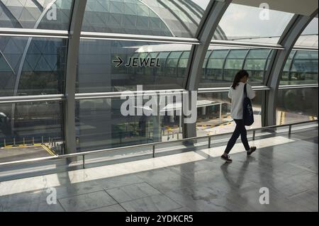 18.04.2019, Singapour, République de Singapour, Asie, l'une des deux liaisons par pont vers le nouveau terminal Jewel à l'aéroport de Changi, Asie Banque D'Images