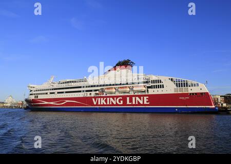 Viking Line Viking XPRS ferry rapide pour voitures de tourisme amarré à South Harbour, Katajanokka. Helsinki, Finlande. 23 octobre 2019 Banque D'Images