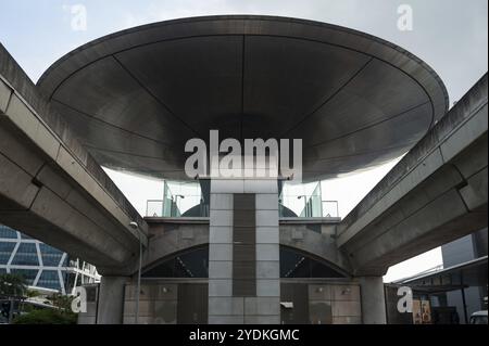 22.03.2019, Singapour, République de Singapour, Asie, vue extérieure de la station de métro léger Expo MRT. La station a été conçue par l'architecte britannique si Banque D'Images