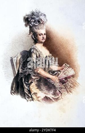 Maria Christina (auch Marie Christine) Johanna Josepha Antonia Erzherzogin von Österreich aus dem Haus Habsburg-Lothringen (geb. 13. Mai 1742 à Wien ; Gest. 24. Juni 1798 ebenda) War das fünfte kind des Kaisers Franz I. Stephan und der Kaiserin Maria Theresia sowie Erzherzogin von Österreich, Historisch, digital restaurierte Reproduktion von einer Vorlage aus dem 19. Jahrhundert, date du dossier non précisée, Banque D'Images