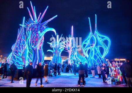 Le festival Lightpool a lieu chaque année pendant l'illumination de Blackpool lors des vacances scolaires de mi-trimestre. Odyssée des dieux marins Banque D'Images