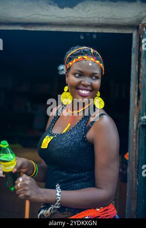 Une femme Karimojong à Kotido, Karamoja Ouganda Banque D'Images