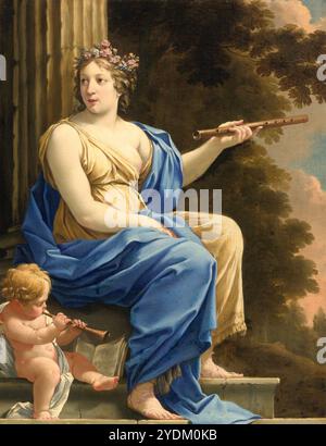 Euterpe , muse de la musique et de la poésie lyrique de Simon Vouet Banque D'Images