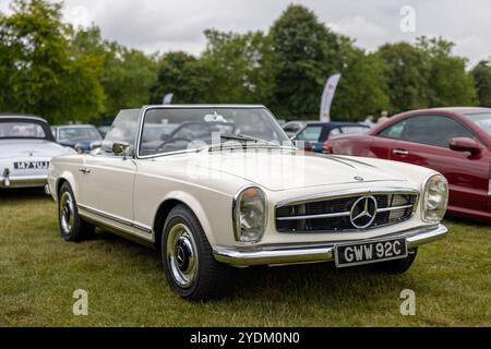 1965 Mercedes 230 SL, exposée au salon privé concours d’Elégance au Blenheim Palace. Banque D'Images