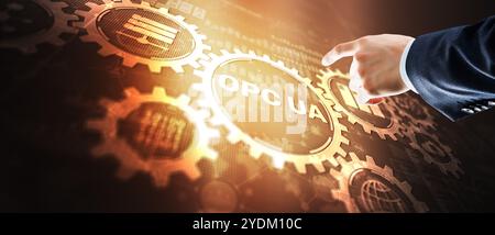 Communications sur plate-forme ouverte. Concept d'interface d'automatisation OPC. Banque D'Images