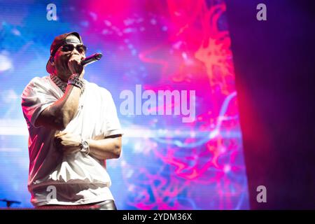 Atlanta, États-Unis. 26 octobre 2024. Nelly Peforms lors du ONE Musicfest qui s’est tenu à Central Park à Atlanta, en Géorgie, le 26 octobre 2024. (Photo de Jay Wiggins/Sipa USA) crédit : Sipa USA/Alamy Live News Banque D'Images
