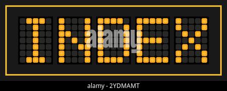 Bannière LED de couleur orange dans l'index de mot sur fond noir Illustration de Vecteur