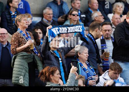 Bruges, Belgique. 27 octobre 2024. Les supporters du club en photo avant un match de football entre le Club Brugge et le RSC Anderlecht, dimanche 27 octobre 2024 à Bruges, le jour 12 de la saison 2024-2025 de la première division du championnat belge 'Jupiler Pro League'. BELGA PHOTO KURT DESPLENTER crédit : Belga News Agency/Alamy Live News Banque D'Images