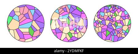 Ensemble d'illustration vectorielle de rosace de verre teinté Illustration de Vecteur