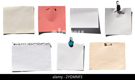 notez le support trombone agrafe papier de type note Banque D'Images