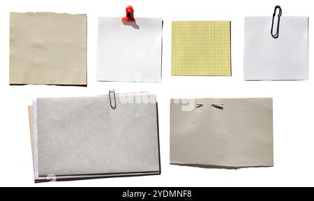 notez le support trombone agrafe papier de type note Banque D'Images