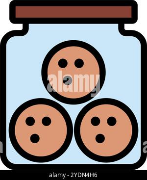 Icône de pot à biscuits. Biscuits aux pépites de chocolat. Vecteur modifiable. Illustration de Vecteur