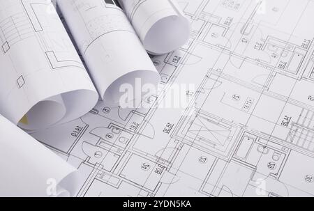 Plan de construction. Arrière-plan du projet architectural Banque D'Images