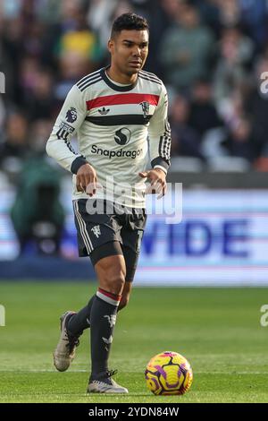 Casemiro de Manchester United lors du match de premier League West Ham United vs Manchester United au London Stadium, Londres, Royaume-Uni, 27 octobre 2024 (photo de Mark Cosgrove/News images) Banque D'Images