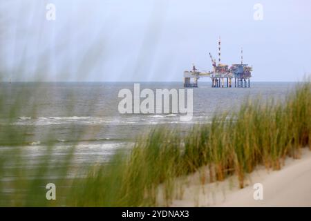 Plate-forme gazière près d'Ameland dans le secteur néerlandais de la mer du Nord Banque D'Images