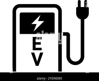 Icône simple de station de charge EV. Vecteur modifiable. Illustration de Vecteur