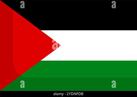 Icône de drapeau palestinien de conception plate. Vecteur modifiable. Illustration de Vecteur