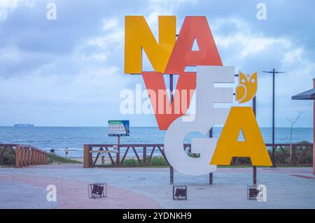 Navegantes-SC,brésil-octobre 25,2024 cette image montre le signe avec le nom 'Navegantes' mis en évidence, symbolisant l'accueil et le spiri maritime Banque D'Images